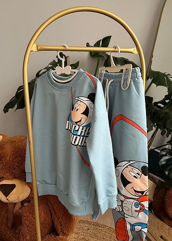 Erkek Çocuk Mickey Baskılı Pamuklu Takım - Görsel 2
