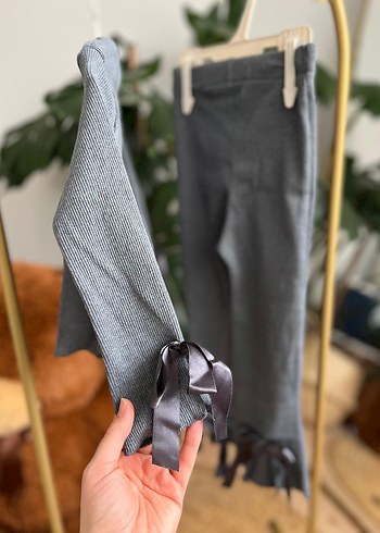 Gri Çocuk Takımı Yumuşak Kumaş fitilli takım - Görsel 2