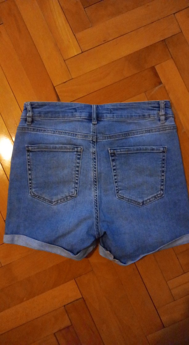 Kadın Gri Mini Denim Şort - Görsel 2