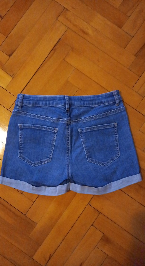 Mavi Rahat Kesim Mini Kot Şort - Görsel 2