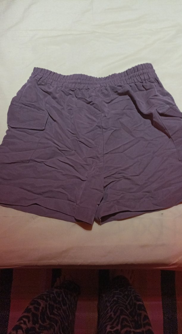 Kadın kahve Keten Mini Şort - Görsel 2