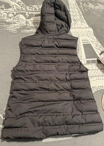 Fermuarlı Kapüşonlu Koyu Gri Kadın Yelek - Görsel 2