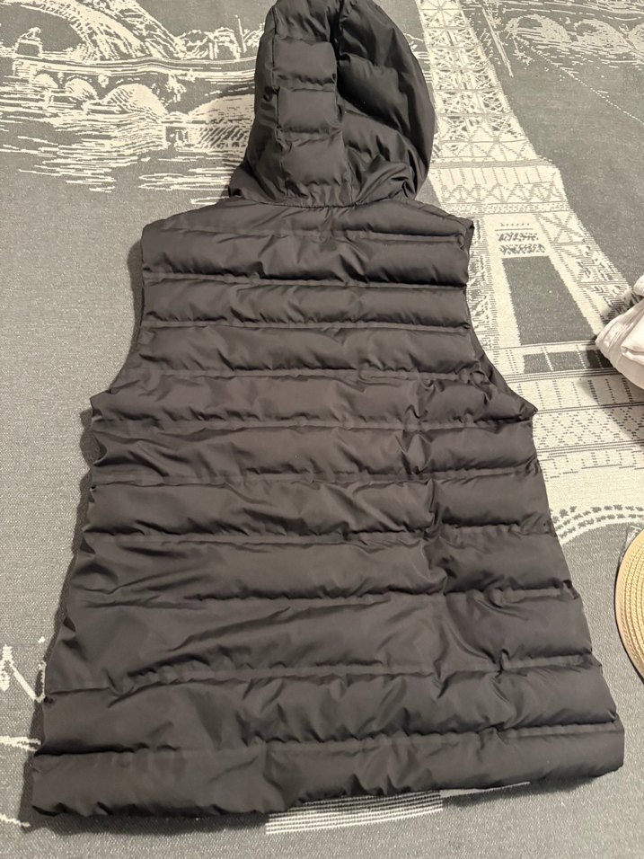 Fermuarlı Kapüşonlu Koyu Gri Kadın Yelek - Görsel 2