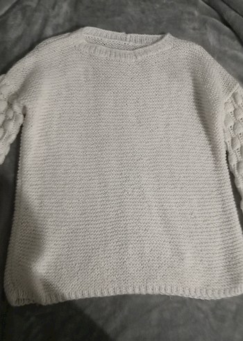 Kadın Beyaz Örgü Kazak Uzun Kollu 13 14 15 yaş icin uygun - Görsel 2