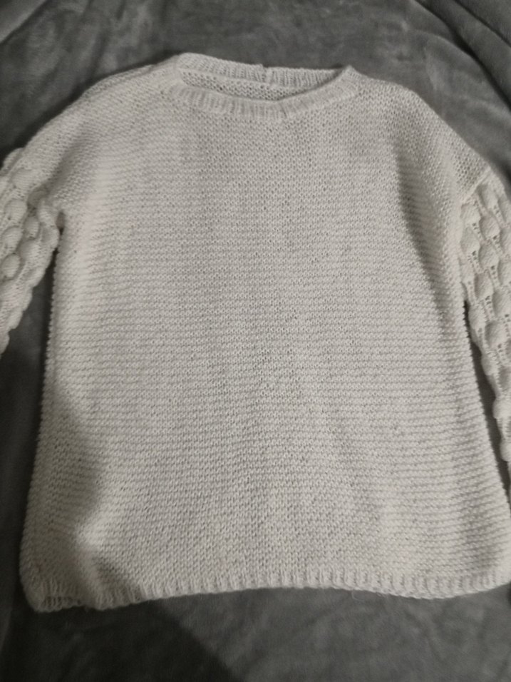 Kadın Beyaz Örgü Kazak Uzun Kollu 13 14 15 yaş icin uygun - Görsel 2