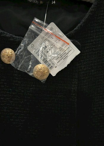 Düğmeli lacivert Midi Kadın Elbise - Görsel 7