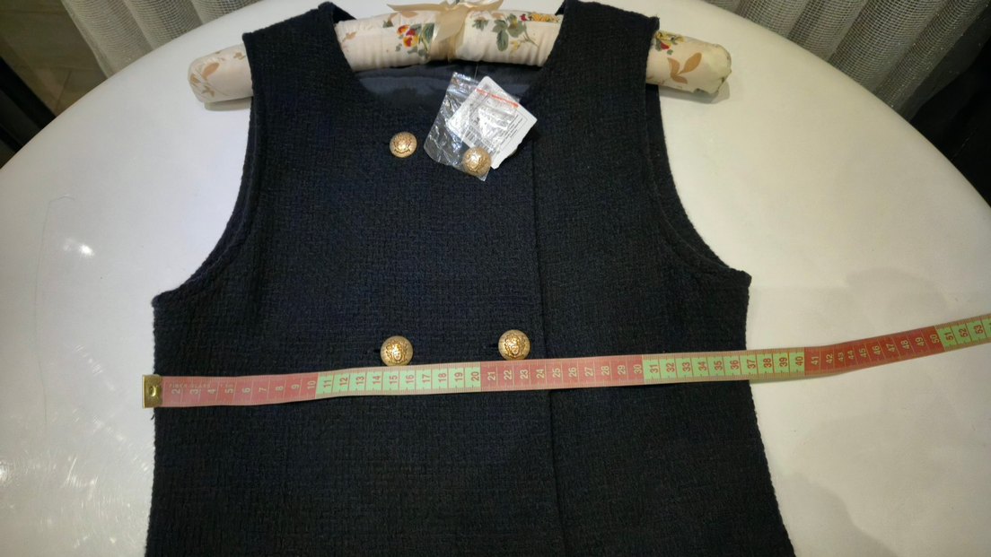 Düğmeli lacivert Midi Kadın Elbise - Görsel 4