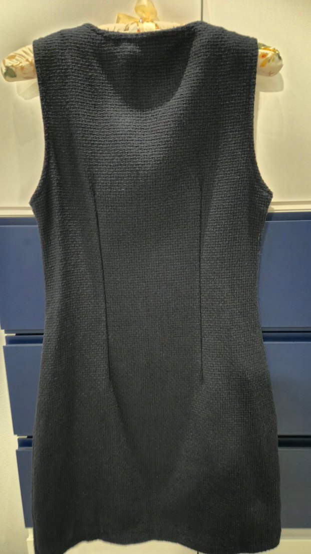 Düğmeli lacivert Midi Kadın Elbise - Görsel 3