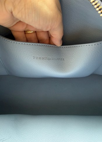 Tommy Hilfiger Lacivert Suni Deri Kadın Çanta - Görsel 9