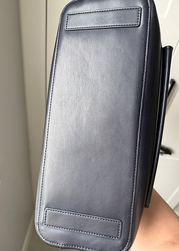 Tommy Hilfiger Lacivert Suni Deri Kadın Çanta - Görsel 11