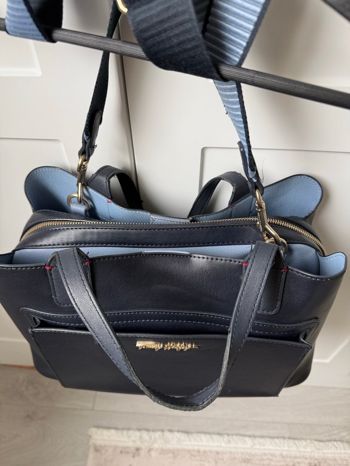 Tommy Hilfiger Lacivert Suni Deri Kadın Çanta - Görsel 2