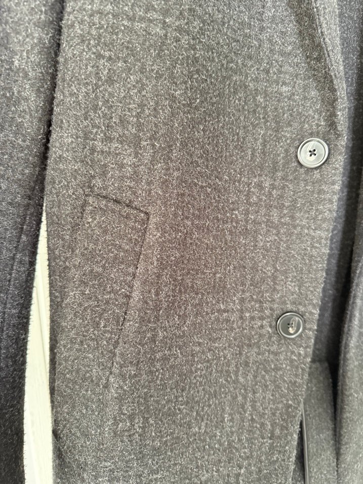 Zara Gri Kaşe Erkek Kaban - Görsel 5