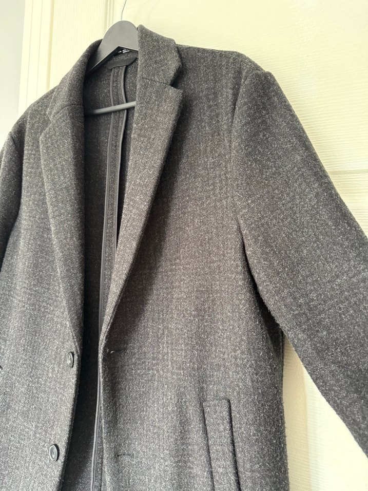 Zara Gri Kaşe Erkek Kaban - Görsel 2