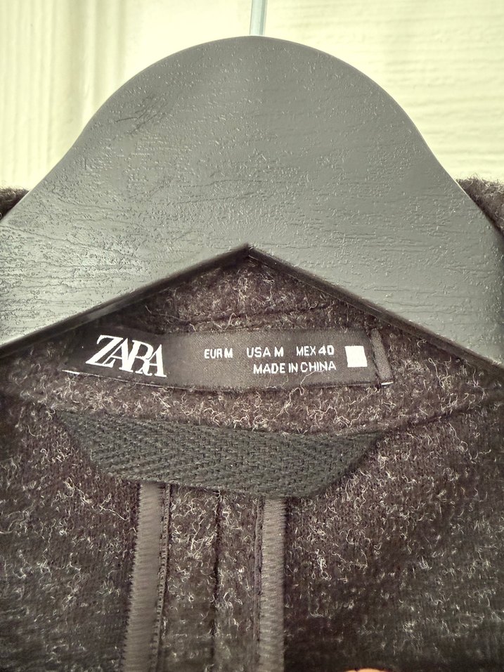 Zara Gri Kaşe Erkek Kaban - Görsel 3