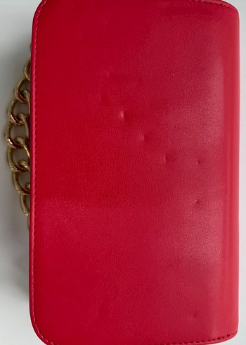 Network Deri Kırmızı Zincir Askılı Çanta - Görsel 8