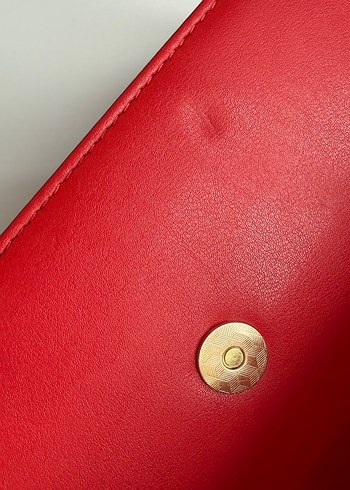 Network Deri Kırmızı Zincir Askılı Çanta - Görsel 7