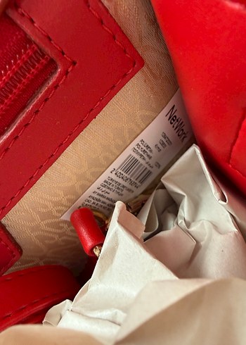 Network Deri Kırmızı Zincir Askılı Çanta - Görsel 2