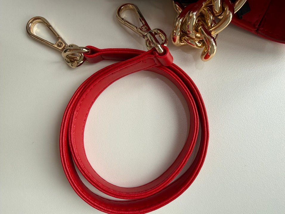 Network Deri Kırmızı Zincir Askılı Çanta - Görsel 5