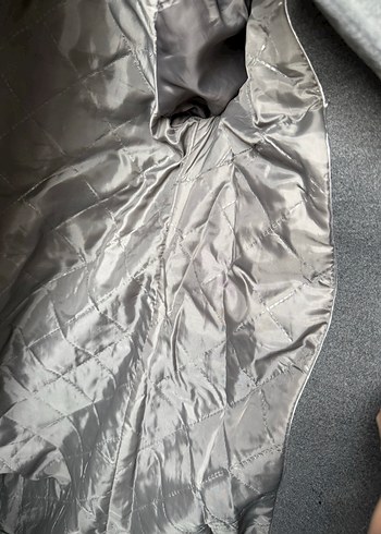 Y London Baskılı Uzun Gri Kaban - Görsel 5