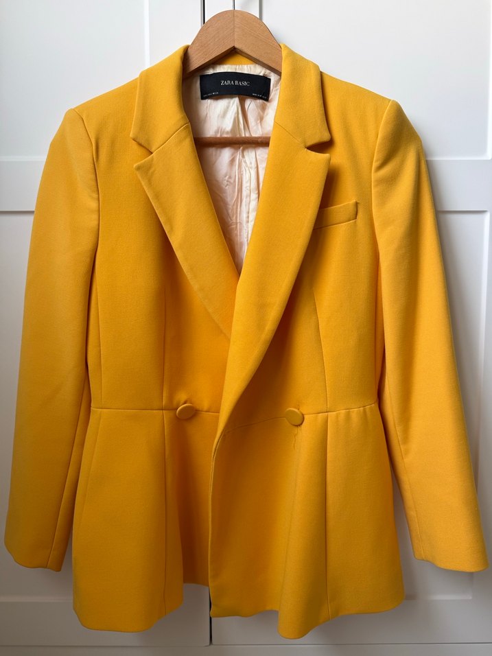 Zara Sarı Kadın Blazer Ceket - Görsel 3