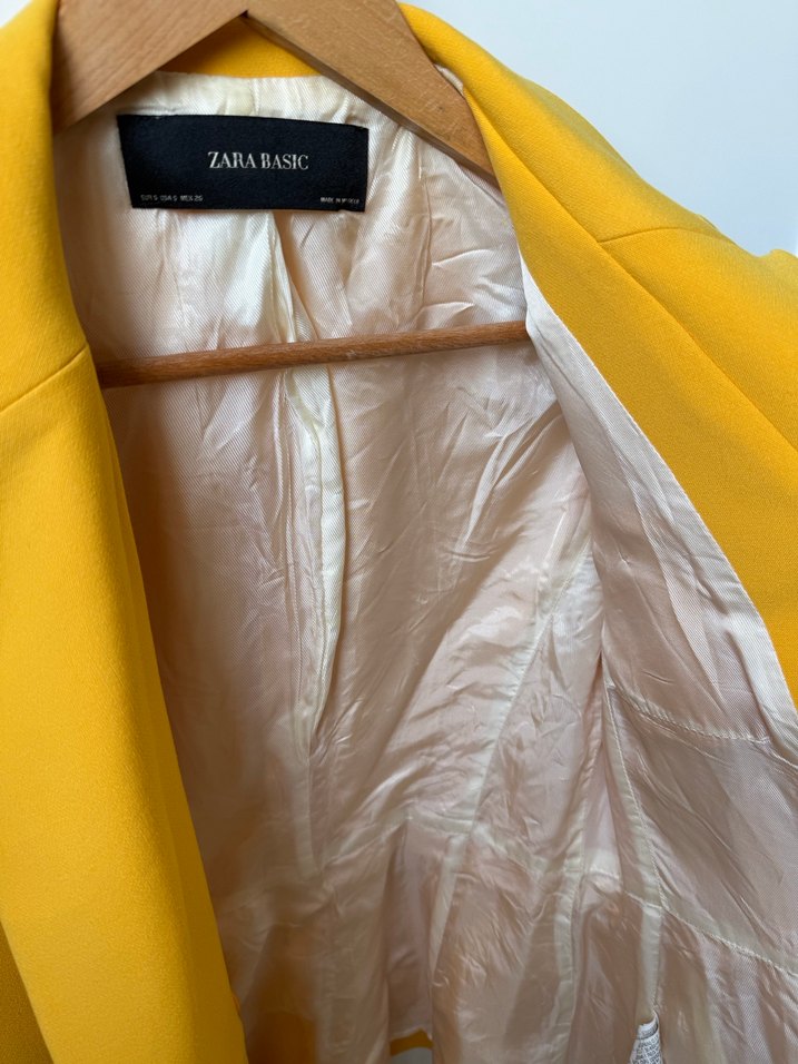 Zara Sarı Kadın Blazer Ceket - Görsel 5