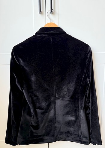 Siyah Kadife Kadın Blazer Ceket - Görsel 3