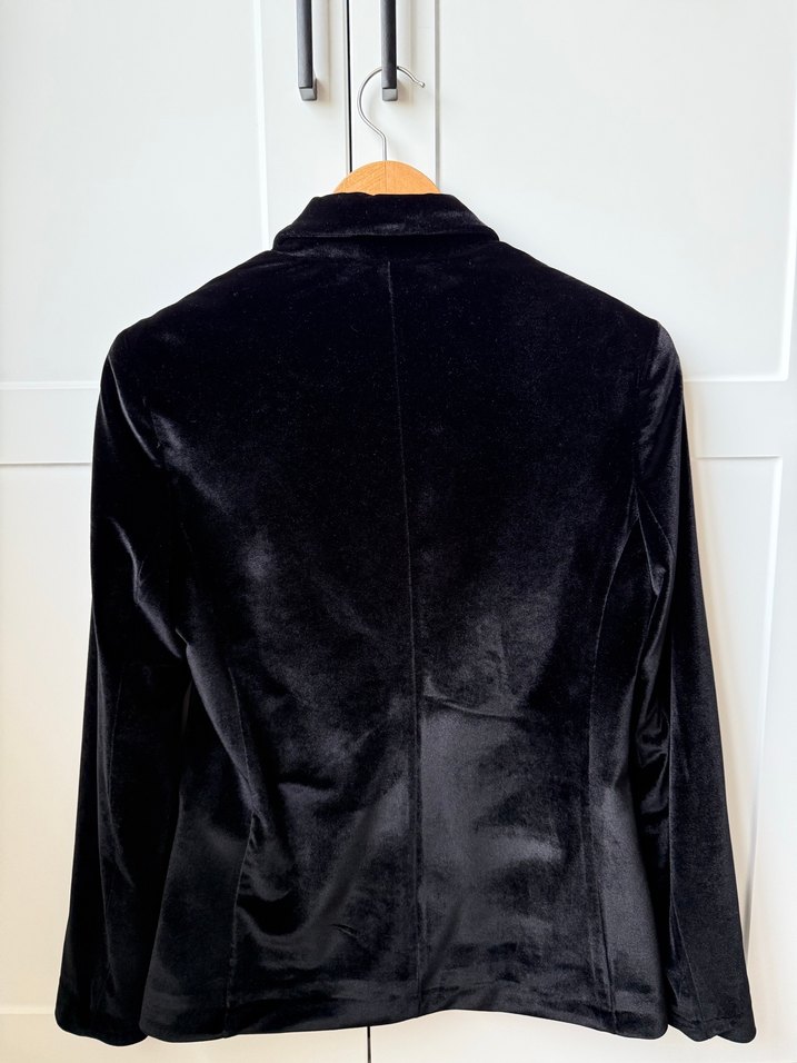 Siyah Kadife Kadın Blazer Ceket - Görsel 3