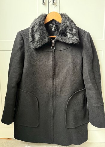 Boyner Siyah Kürklü Yaka Detaylı Kaşe Kaban - Görsel 2