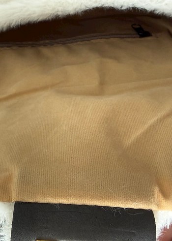 Kürk Peluş Detaylı Bej Kadın Omuz Çanta - Görsel 5
