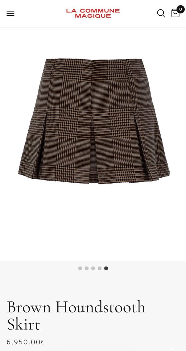 Kahverengi Pilili Mini Etek - Görsel 2