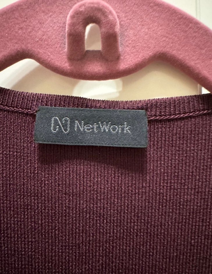 Network Bordo V Yaka Mini Düğmeli Kadın Elbise - Görsel 4