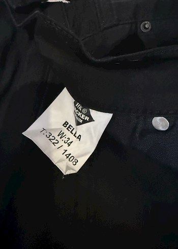 Düğmeli Siyah Keten Rahat Kesim Kadın Pantolon - Görsel 3