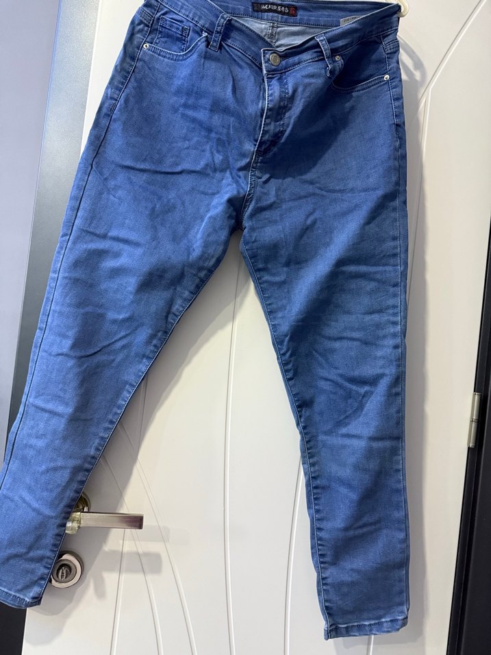 Düğmeli Siyah Keten Rahat Kesim Kadın Pantolon - Görsel 5