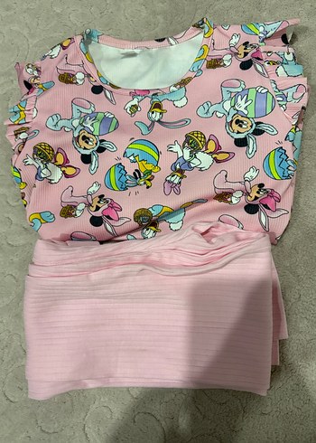 Pembe Bebek Kız Triko Takım - Görsel 2