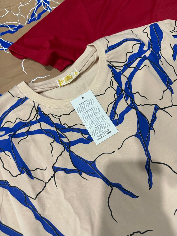 Mavi Baskılı Kısa Kollu Erkek Tişört xl ve 2xl bedendir - Görsel 4