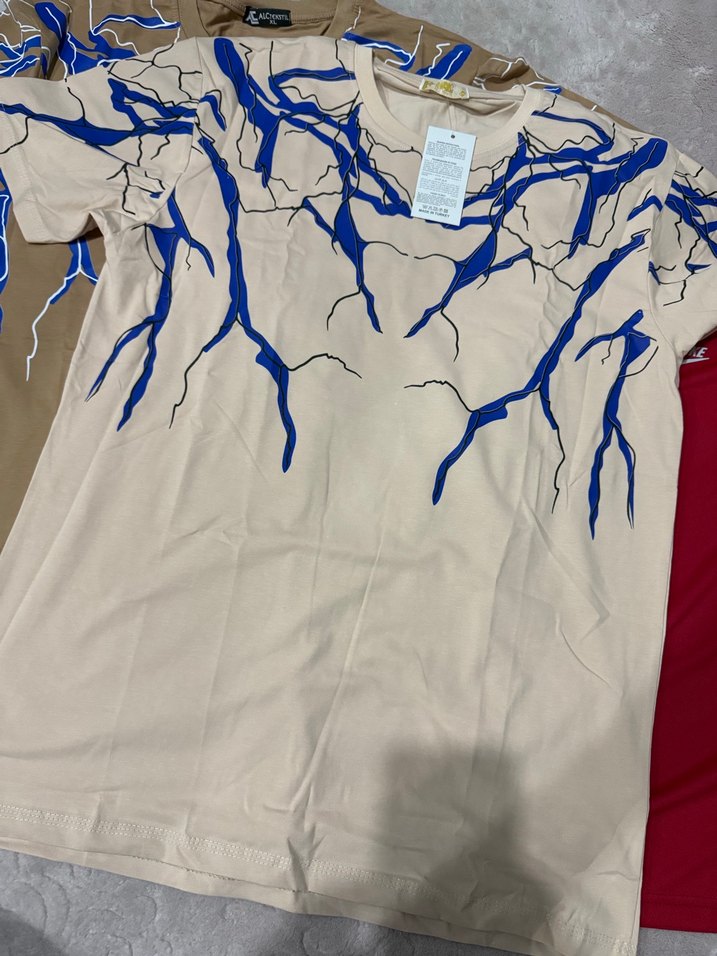 Mavi Baskılı Kısa Kollu Erkek Tişört xl ve 2xl bedendir - Görsel 3