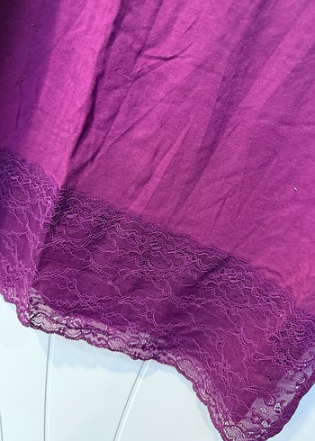 Mor Düğmeli Pamuklu pieera cardin ev elbisesi - Görsel 3