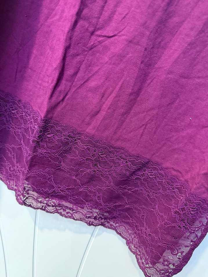 Mor Düğmeli Pamuklu pieera cardin ev elbisesi - Görsel 3