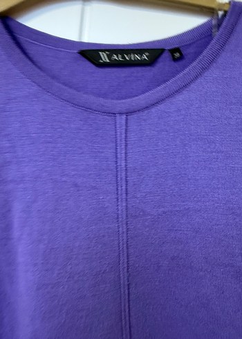 Alvina ince örgü Mor Uzun Kollu Kadın Sweatshirt - Görsel 4