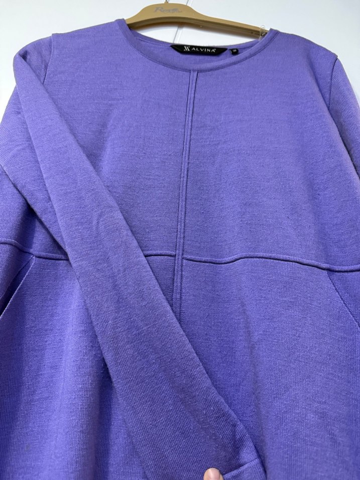 Alvina ince örgü Mor Uzun Kollu Kadın Sweatshirt - Görsel 2