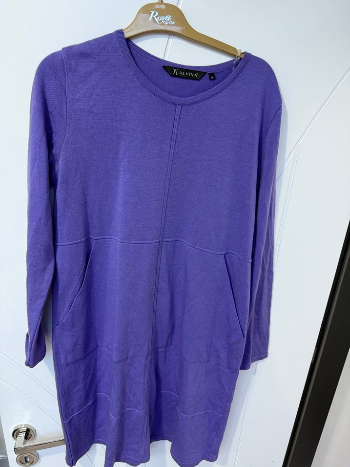 Alvina ince örgü Mor Uzun Kollu Kadın Sweatshirt - Görsel 3