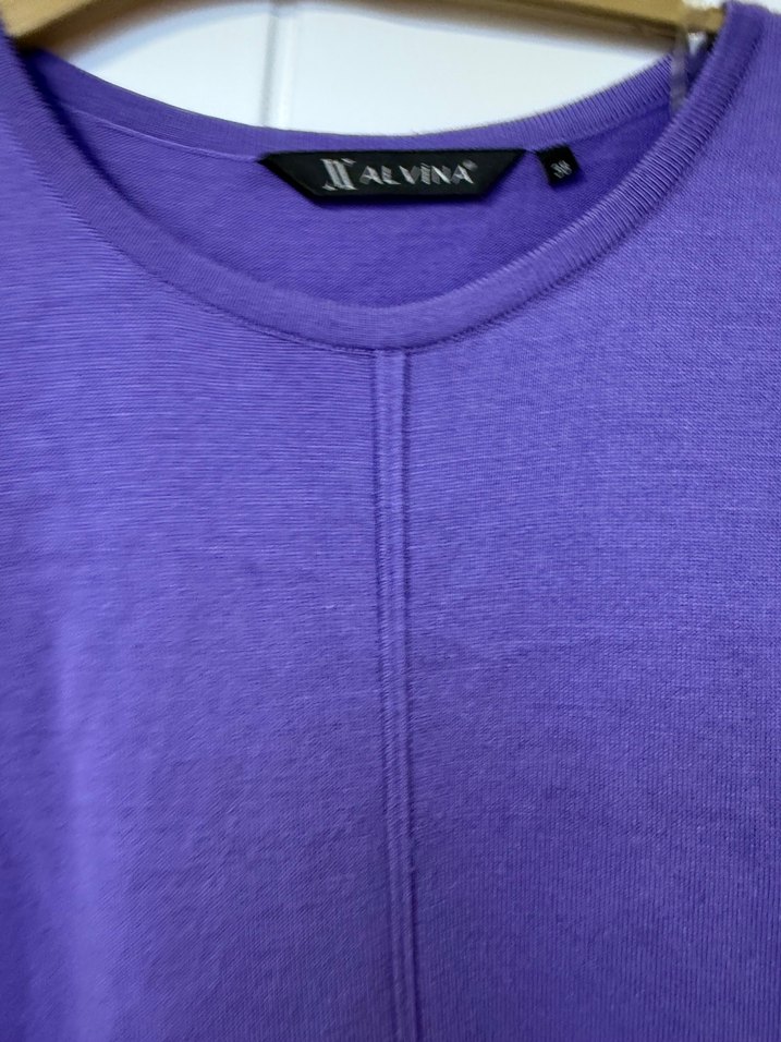 Alvina ince örgü Mor Uzun Kollu Kadın Sweatshirt - Görsel 4