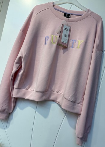 Kadın Pembe Oversize Sweatshirt - Görsel 5