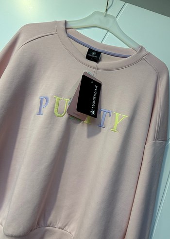 Kadın Pembe Oversize Sweatshirt - Görsel 2