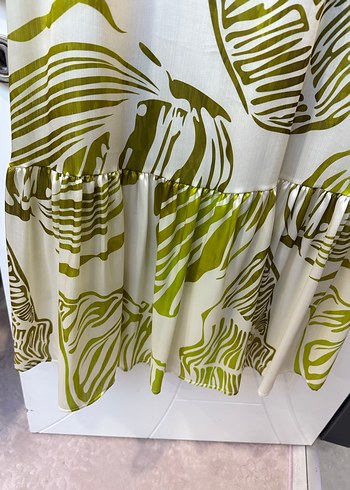 Kadın Straplez Uzun Yeşil Bohem Elbise - Görsel 5