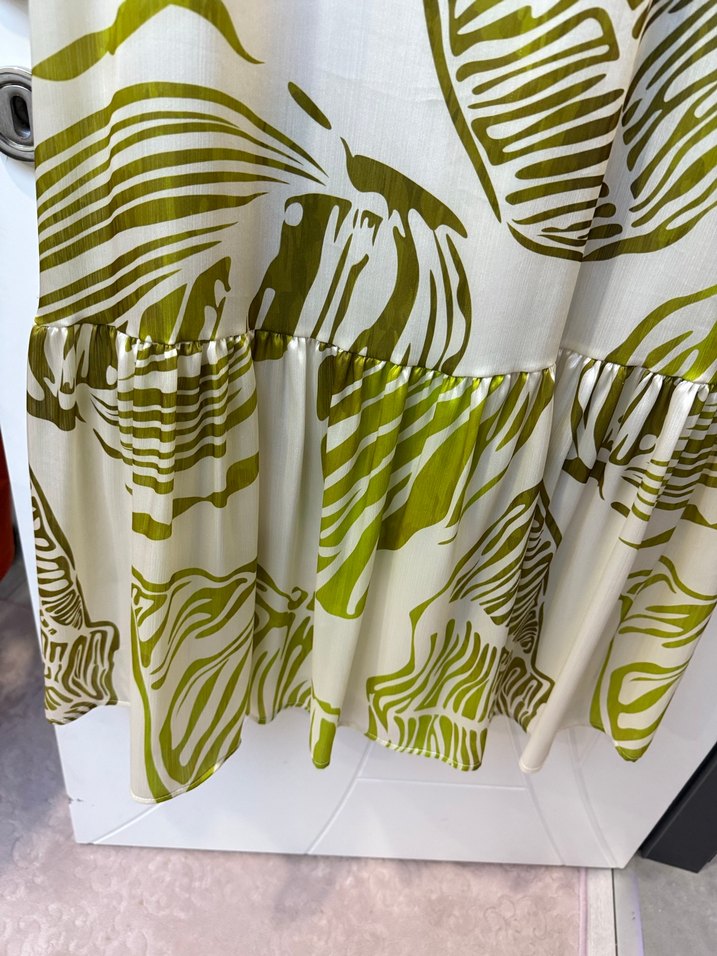 Kadın Straplez Uzun Yeşil Bohem Elbise - Görsel 5