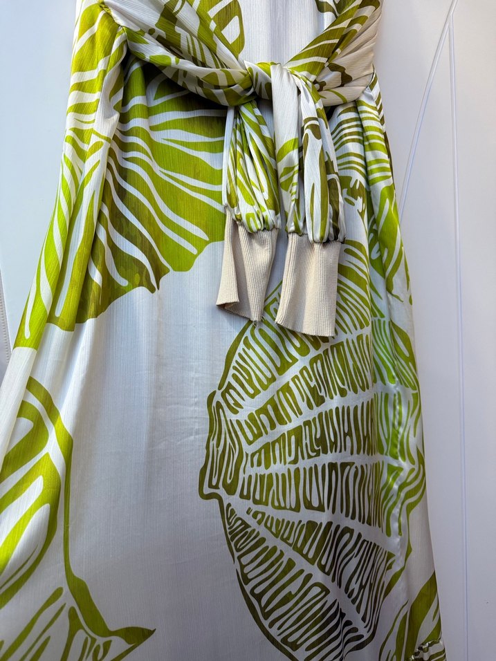 Kadın Straplez Uzun Yeşil Bohem Elbise - Görsel 2