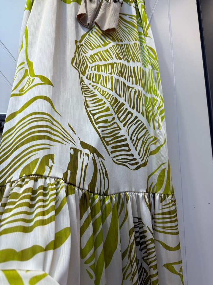 Kadın Straplez Uzun Yeşil Bohem Elbise - Görsel 4