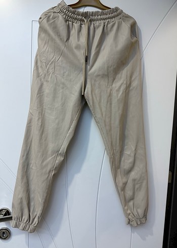 Krem rengi içi türlü kışlık paçası lastikli 38-40 beden pantolon - Görsel 4