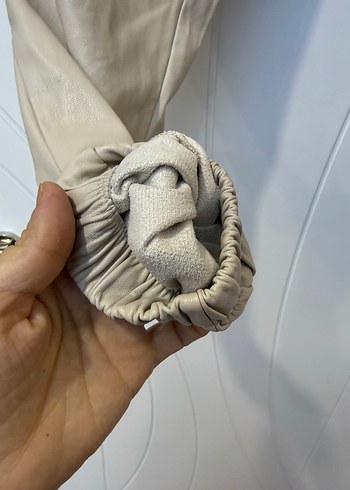 Krem rengi içi türlü kışlık paçası lastikli 38-40 beden pantolon - Görsel 3